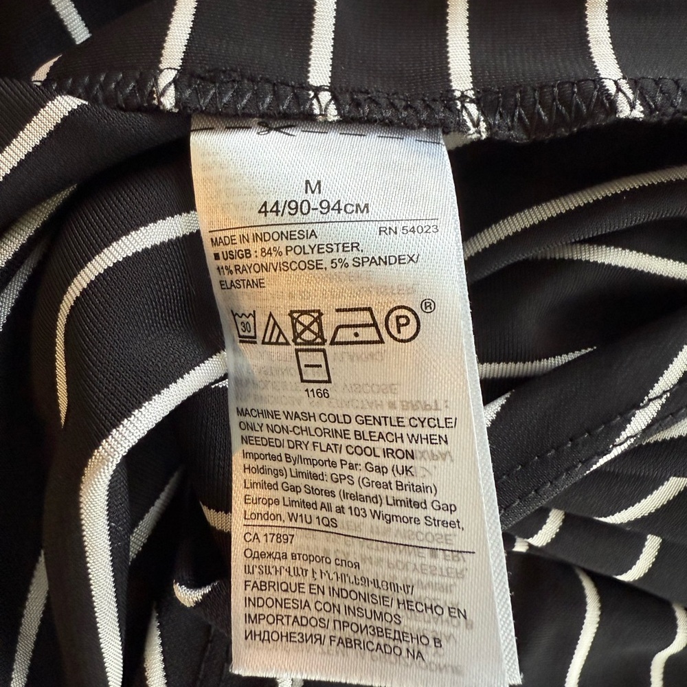 Banana Republic Black and White Stripe Twist Front Midi Dress - Picture 6 of 7